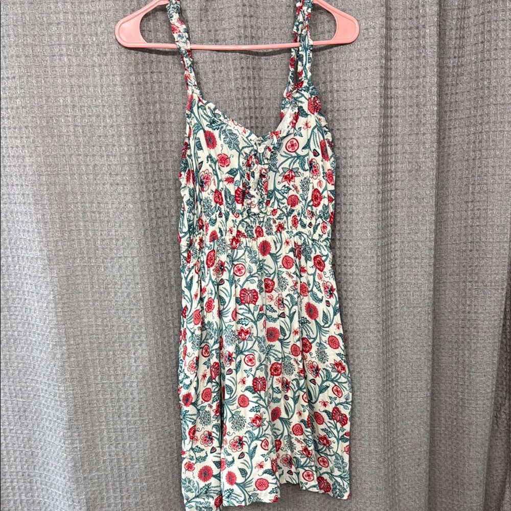CELINA MOON Floral Mini Dress in Red and Green